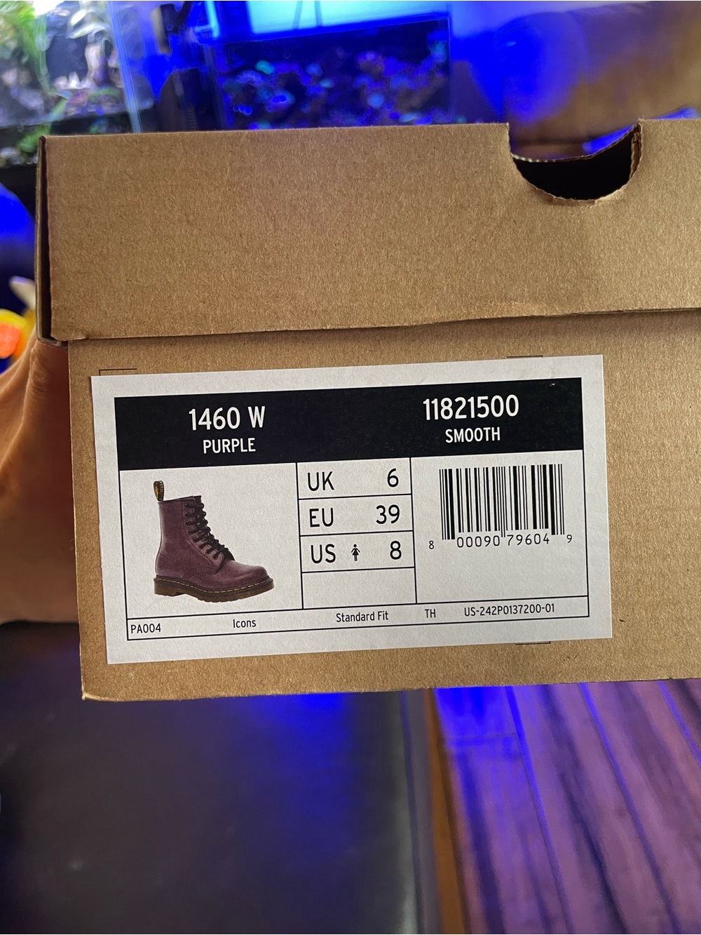 Dr. Martens 1460 Leather Combat Boots Purple US 8 - Picture 10 of 12